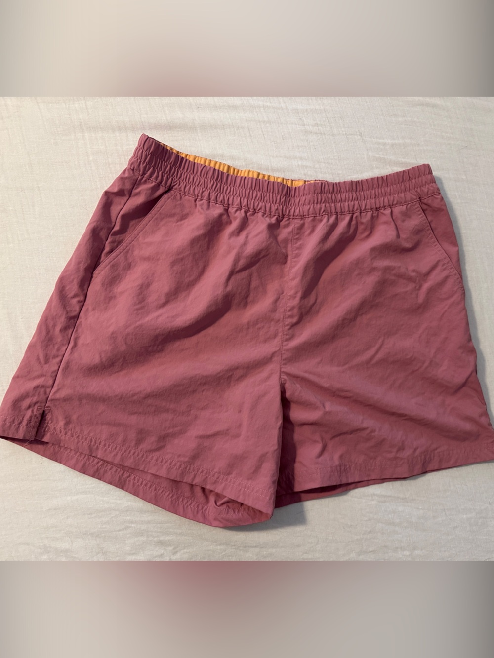 United By Blue Women's Dusty Rose Shorts with Orange Waist Trim